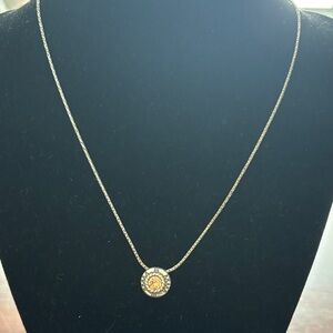Brighton Silver Necklace with Gold Accent Pendant